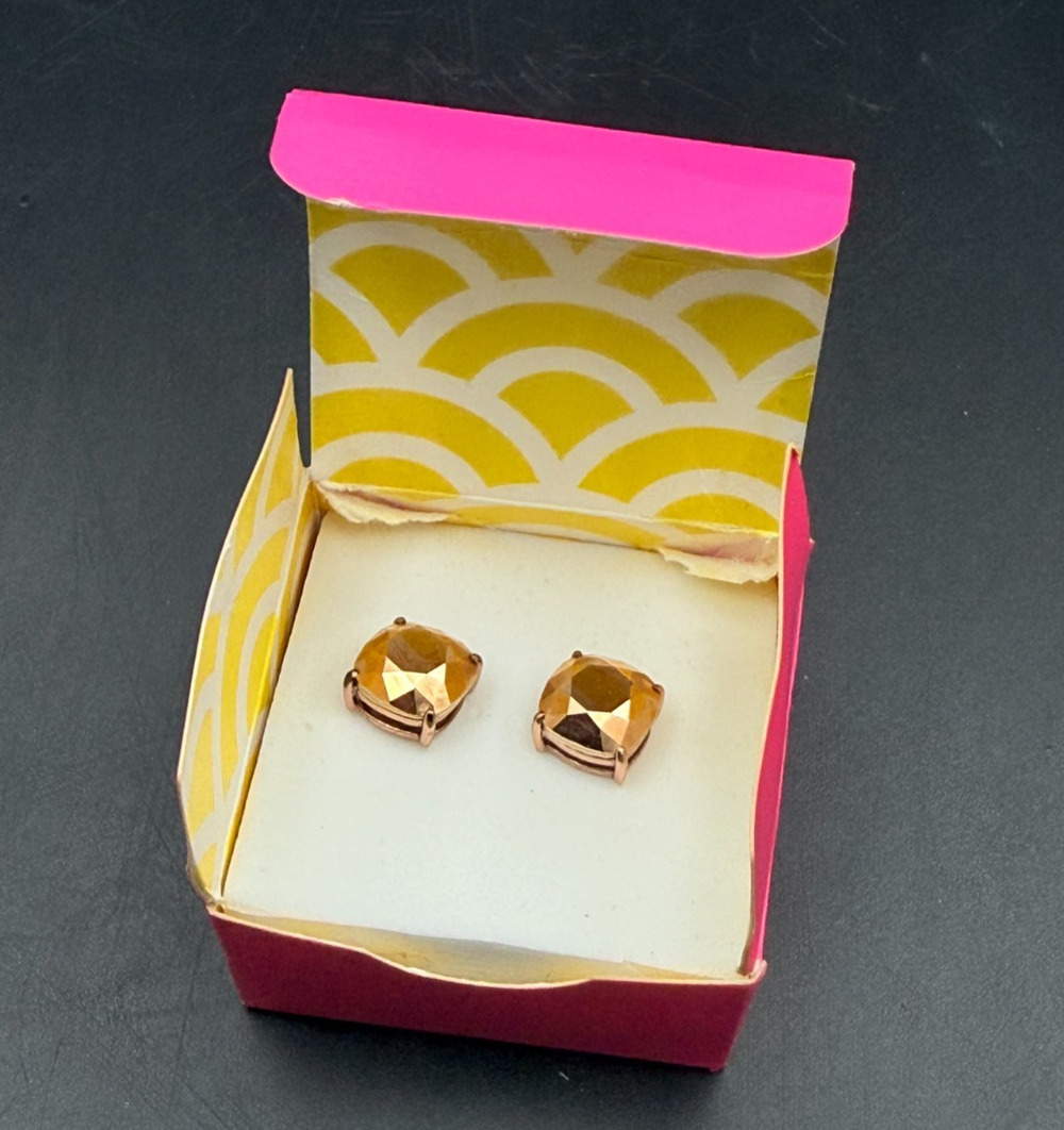 Origami Owl Clara Crystal Stud Earrings with Rose Gold Swarovski Crystals NEW